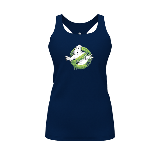 [FT0TRBNV-FYS-LOGO1] Decker Racerback Tank Top (Female Youth S, Navy, Logo 1)